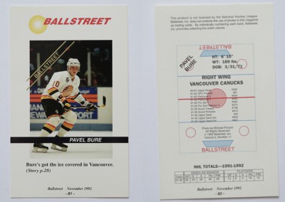 1992 Ballstreet Uncut Sheet # 11