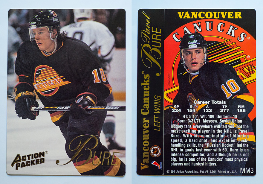 1994-95 Action Packed Mammoth # MM3 19/25,000