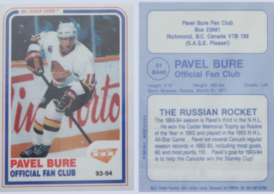 1993-94 Pavel Bure Official Fan Club # NNO