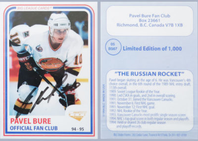1994-95 Pavel Bure Official Fan Club w/Auto # 5 /1,000